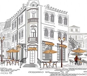 Фартук для кухни «Уличное кафе»