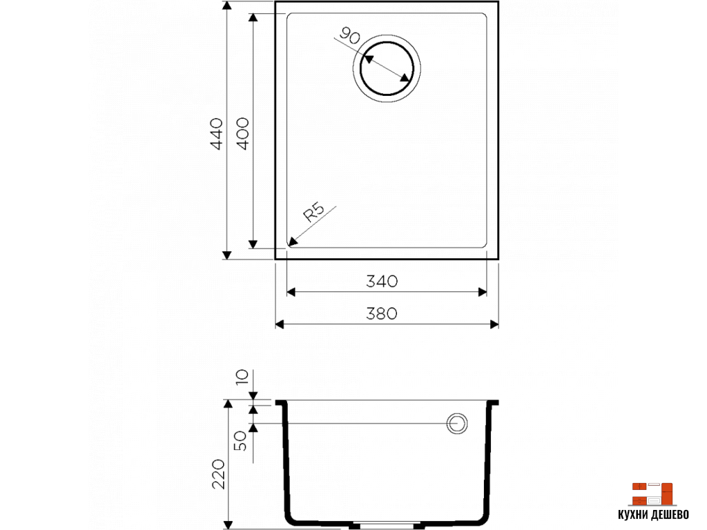 Omoikiri Bosen 38-U-BE Tetogranit/ваниль