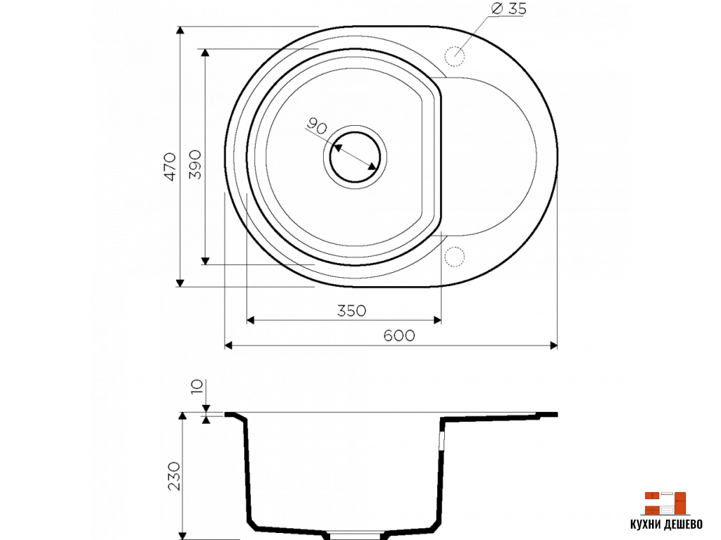 Omoikiri Sakaime 60E-WH Tetogranit/белый