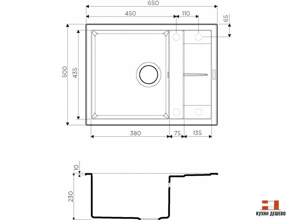 Omoikiri Sumi 65-BE Tetogranit/ваниль