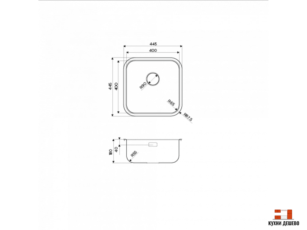 Omoikiri Omi 44-U/IF-IN Quadro нерж.сталь/нержавеющая сталь