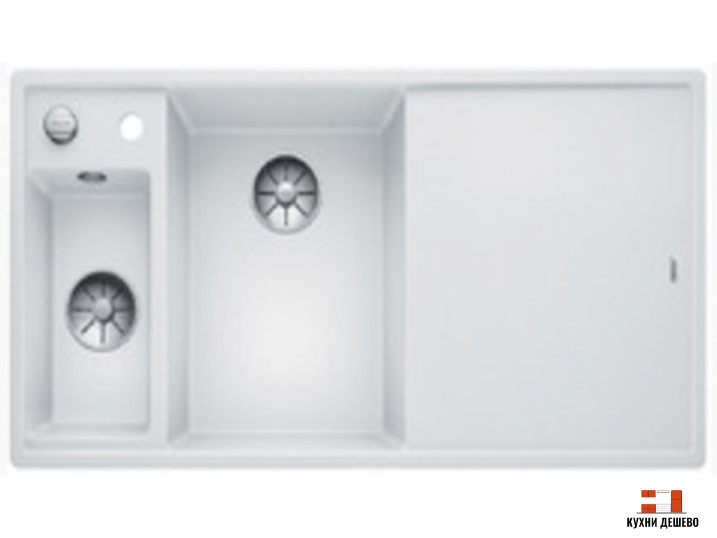Blanсo BLANCO AXIA III 6 S-F белый чаша слева, доска ясень c кл.-авт. InFino®