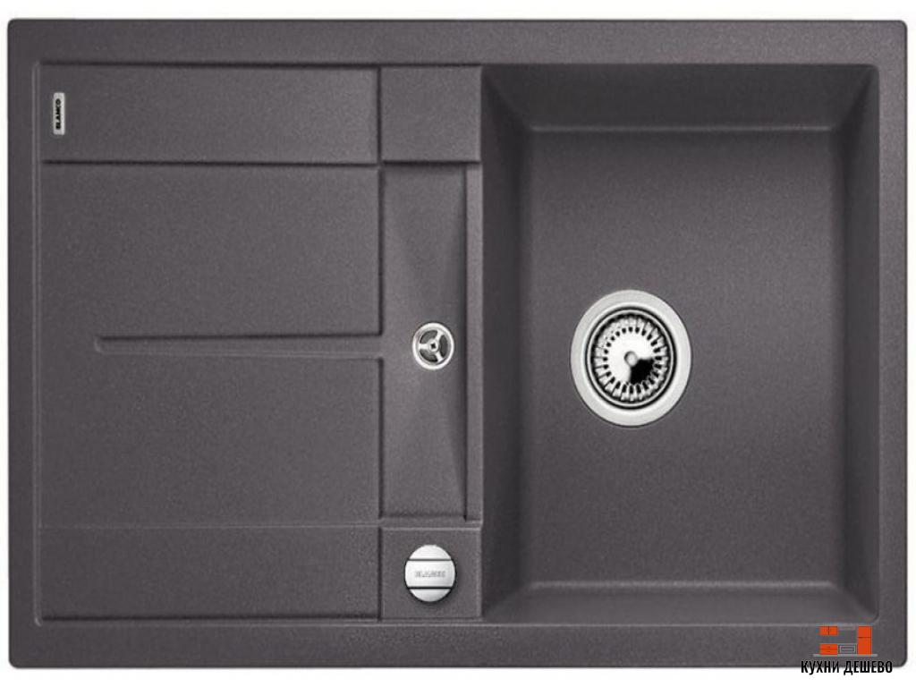 Blanсo METRA 45 S-F SILGRANIT PuraDur темная скала, с клапаном-автоматом