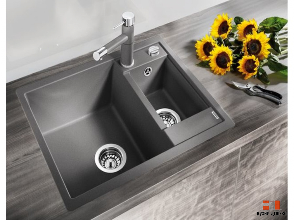Blanсo METRA 6-F SILGRANIT PuraDur антрацит, с клапаном-автоматом