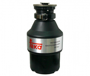 Teka Измельчитель пищевых отходов TR 23.1 с пневмокнопкой в комплекте, объём камеры измельчения 1200 мл., мощность 0,5 л.с., 1430 об./мин., 1 уровень измельчения, толщина ротора 2,5 см, фланец для мойки из фибергласа. Чёрный