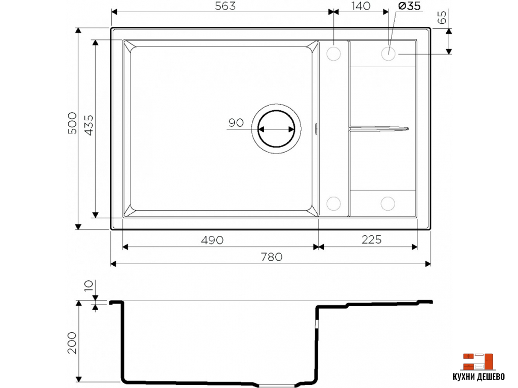 Omoikiri Sumi 78-LB-SA Tetogranit/бежевый