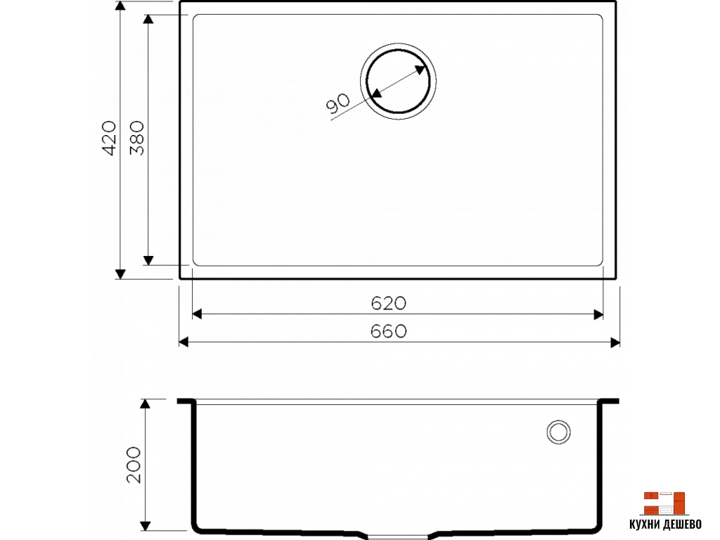 Omoikiri Tedori 66-U-BE Tetogranit/ваниль