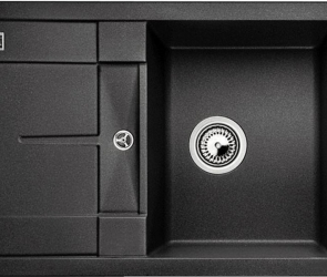 Blanсo METRA 45 S Compact SILGRANIT PuraDur черный, с клапаном-автоматом