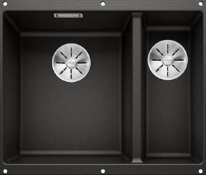 Blanсo SUBLINE 340/160-U SILGRANIT PuraDur черный (чаша слева) с отв.арм. InFino