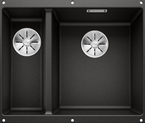 Blanсo SUBLINE 340/160-U SILGRANIT PuraDur черный (чаша справа) с отв.арм. InFino