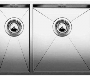 Blanсo ZEROX 340/180-IF(чаша справа) нерж.сталь зеркальная полировка с отв. арм. InFino