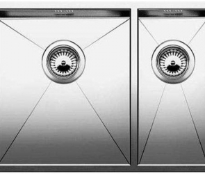 Blanсo ZEROX 340/180-IF(чаша слева) нерж.сталь зеркальная полировка с отв. арм. InFino