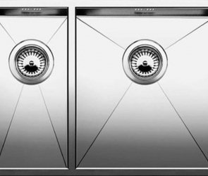 Blanсo ZEROX 340/180-U (чаша справа) нерж.сталь зеркальная полировка с отв. арм. InFino