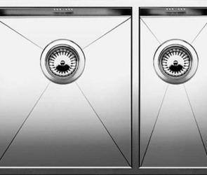 Blanсo ZEROX 340/180-U (чаша слева) нерж.сталь зеркальная полировка с отв. арм. InFino