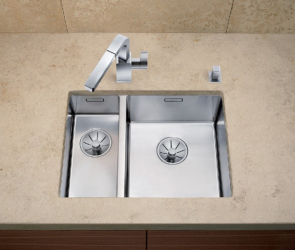 Blanсo CLARON 340/180-U (чаша справа) нерж.сталь зеркальная полировка с отв. арм. InFino