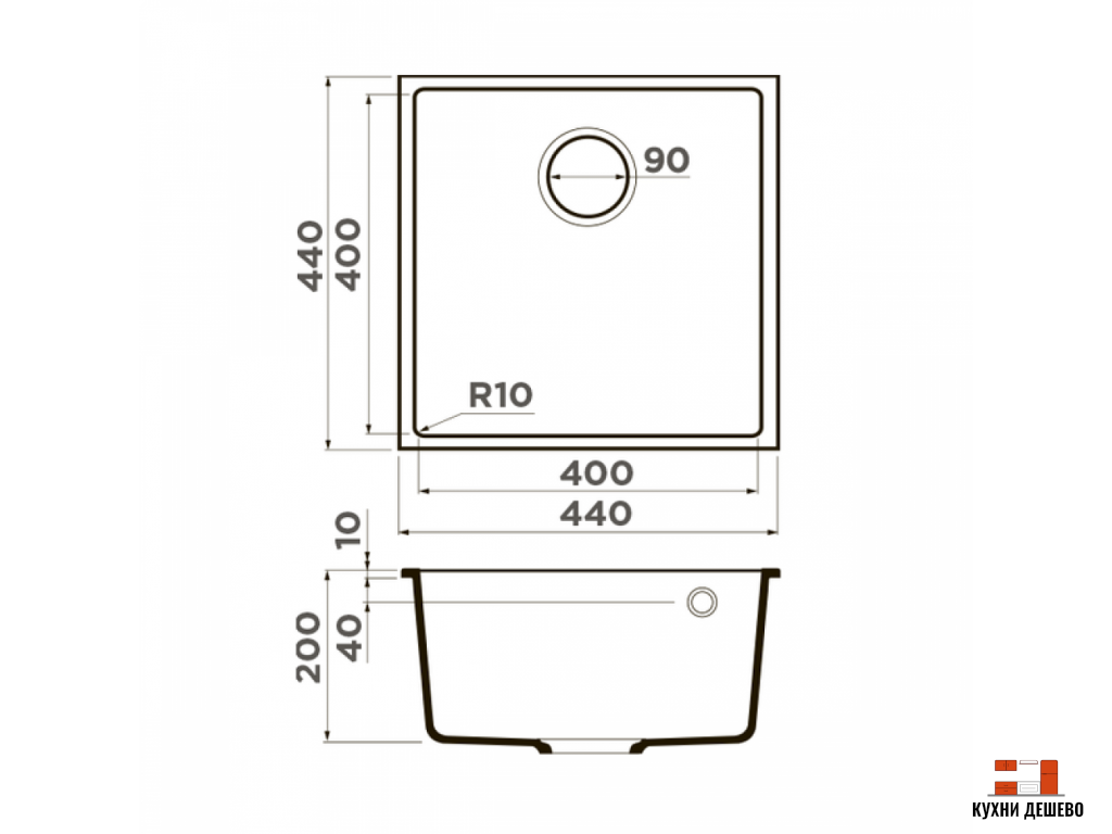 Omoikiri Bosen 44-U-EV Tetogranit/эверест