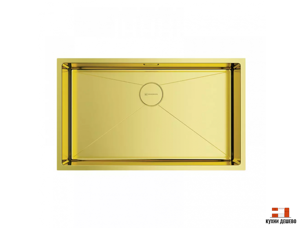 Omoikiri Taki 74-U/IF-LG нерж.сталь/светлое золото