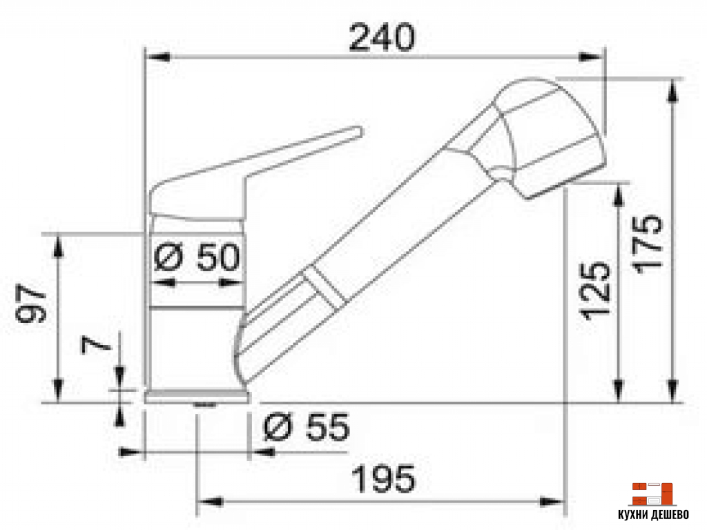 Franke NOVARA PLUS с выдвижным шлангом хром