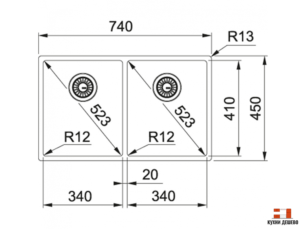 Franke BOX BXX 220/120-34-34