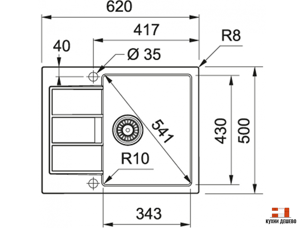 Franke SIRIUS S2D 611-62/500 серый