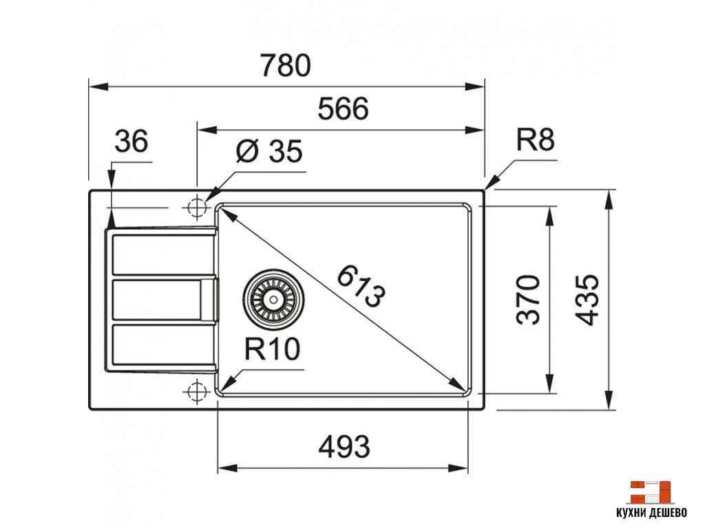 Franke SIRIUS S2D 611-78 XL/435 оникс