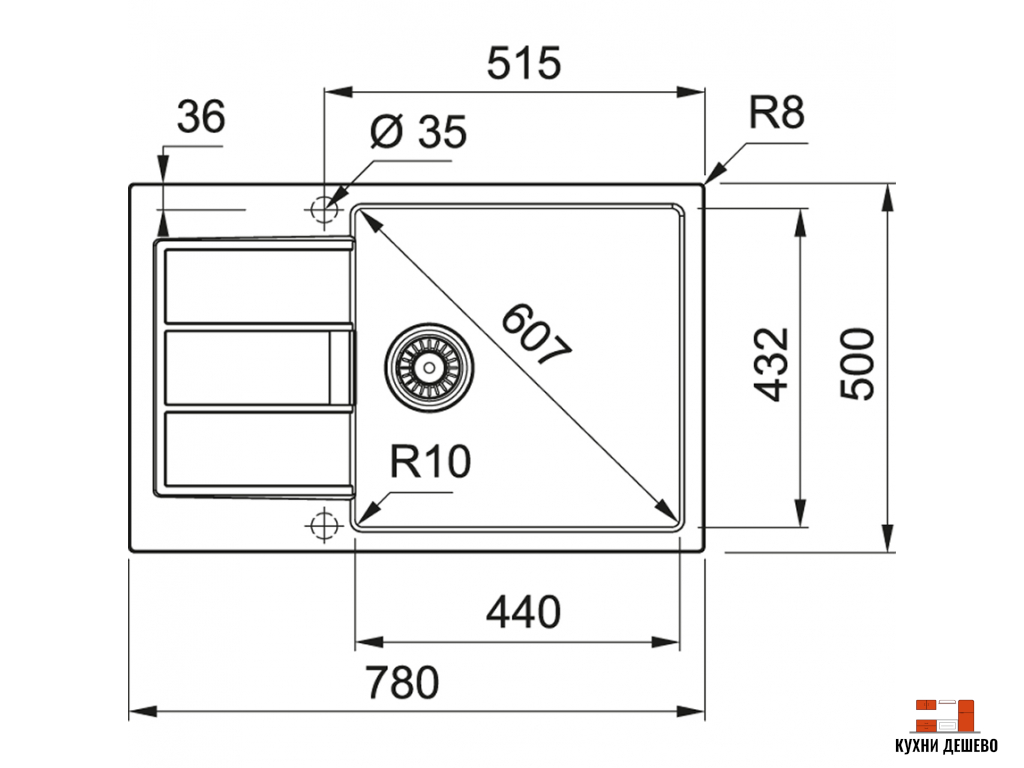 Franke SIRIUS S2D 611-78 XL/500 сахара