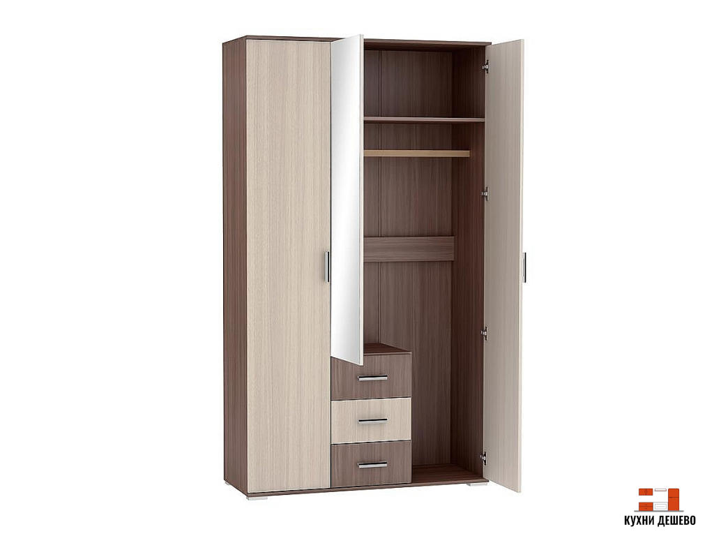 Шкаф трехстворчатый Рошель ШК-813 с ящиками